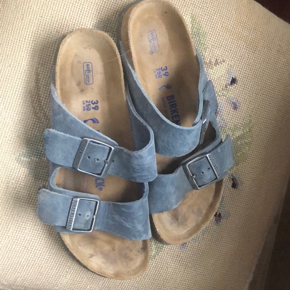 Blue Birkenstock sandals